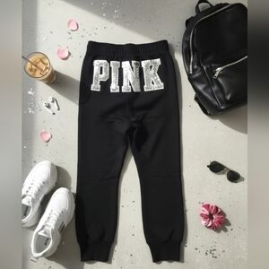 PINK VS Sequin Dog Logo Ankle Leggings Small
